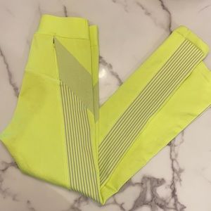 Fabletics Neon Yellow Leggings // XS